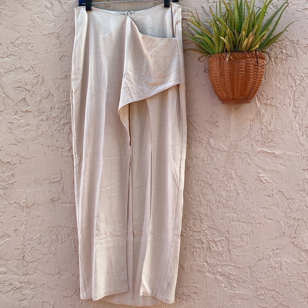 Cutest Fashion Nova Beige High Low Maxi Skirt